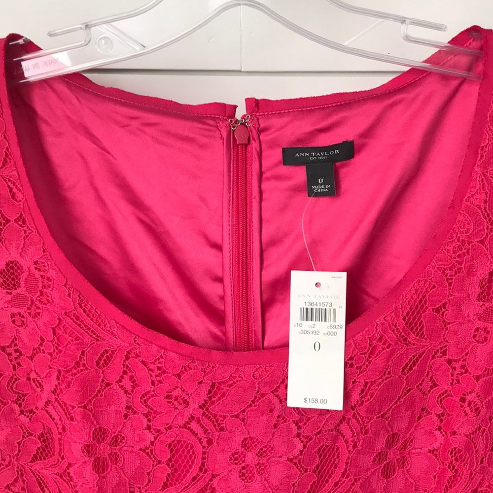 0 Ann Taylor Dark Pink Dress (MSRP $158) - Picture 4 of 9